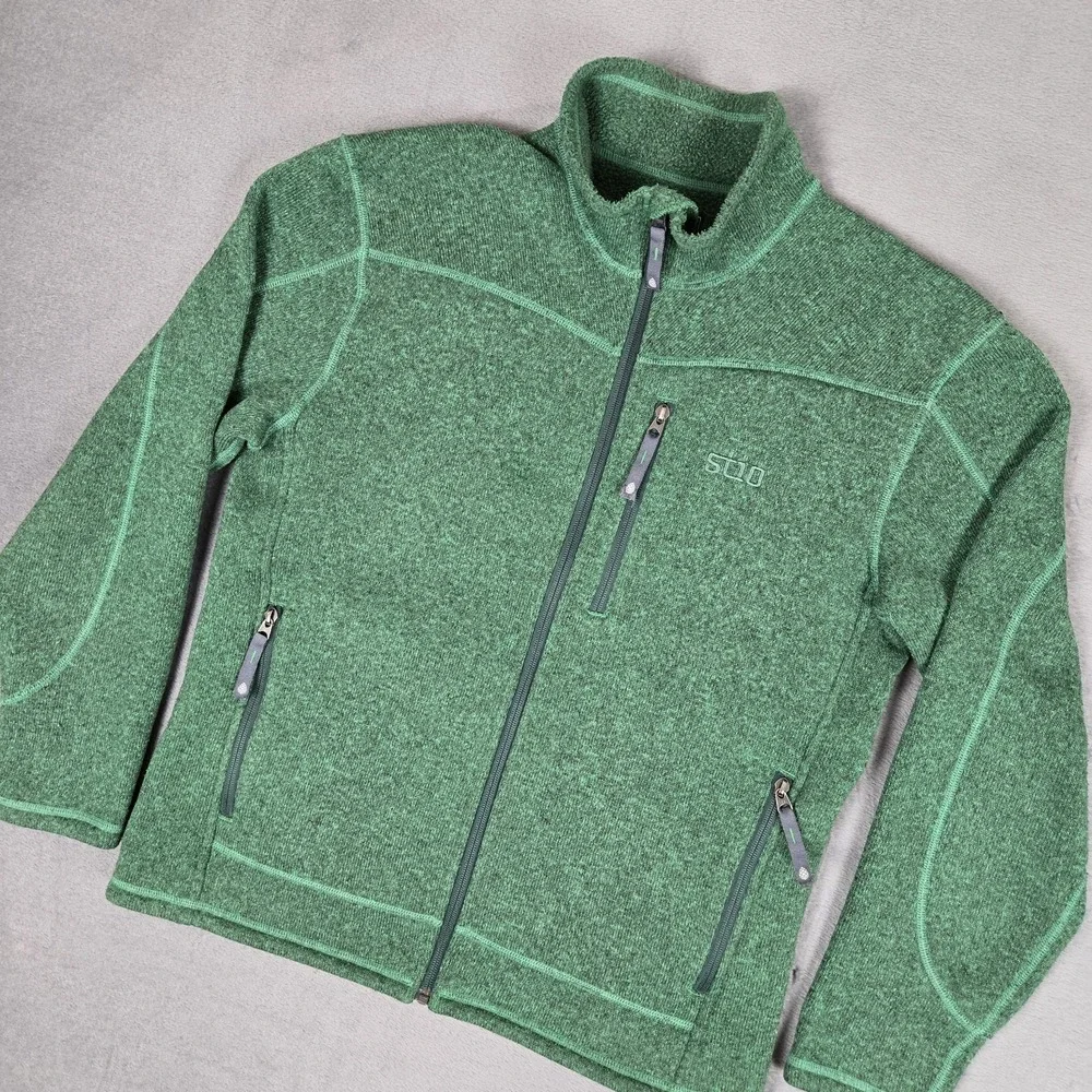Stio Wilcox Jacket Mens Medium Green Hiking Gorpcore‎ Sweater Full Zip 20049